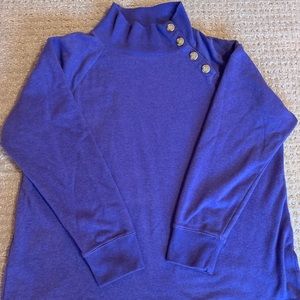 Worn once J.Crew Factory Button Neck Sweatshirt XL Blue